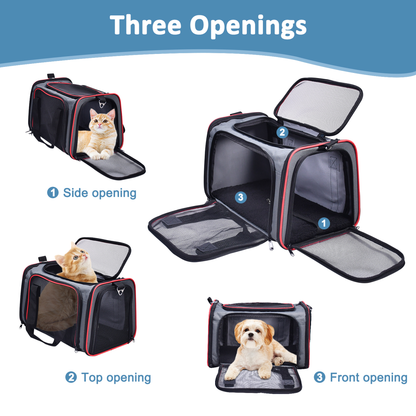 GOOPAWS Soft-Sided Kennel Pet Carrier for Small Dogs, Cats, Puppy, Airline Approved Cat Carriers Dog Carrier Collapsible, Travel Handbag & Car Seat