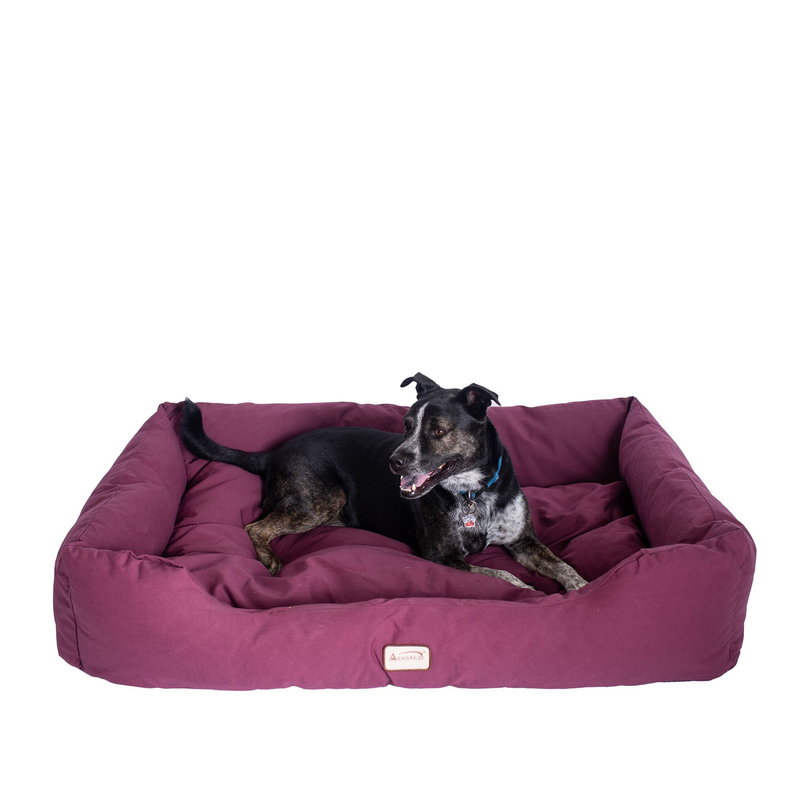 Armarkat Bolstered Dog Bed, Burgundy,In M/L/XL 3 Sizes