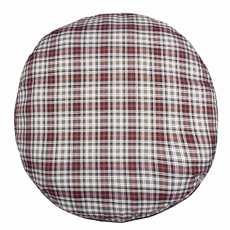 Halo Duck Green Plaid Round Dog Bed