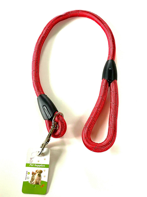 Large Dog Leash Rope Heavy Duty Red Reflective Nylon Material Excellent 3ft Size Red
