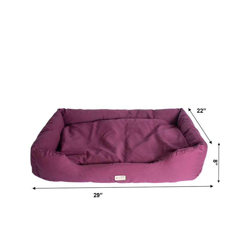 Armarkat Bolstered Dog Bed, Burgundy,In M/L/XL 3 Sizes
