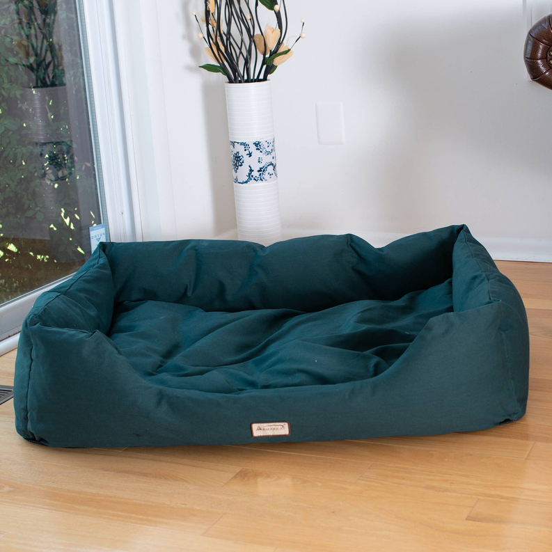 Armarkat Bolstered Dog Bed, Anti-Slip Pet Bed, Laurel Green
