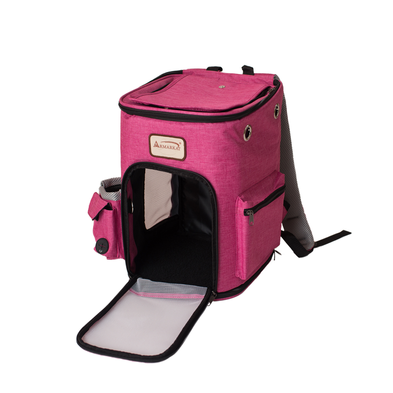 Armarkat PC301P Pets Backpack Pet Carrier In Pk and Gy Combo