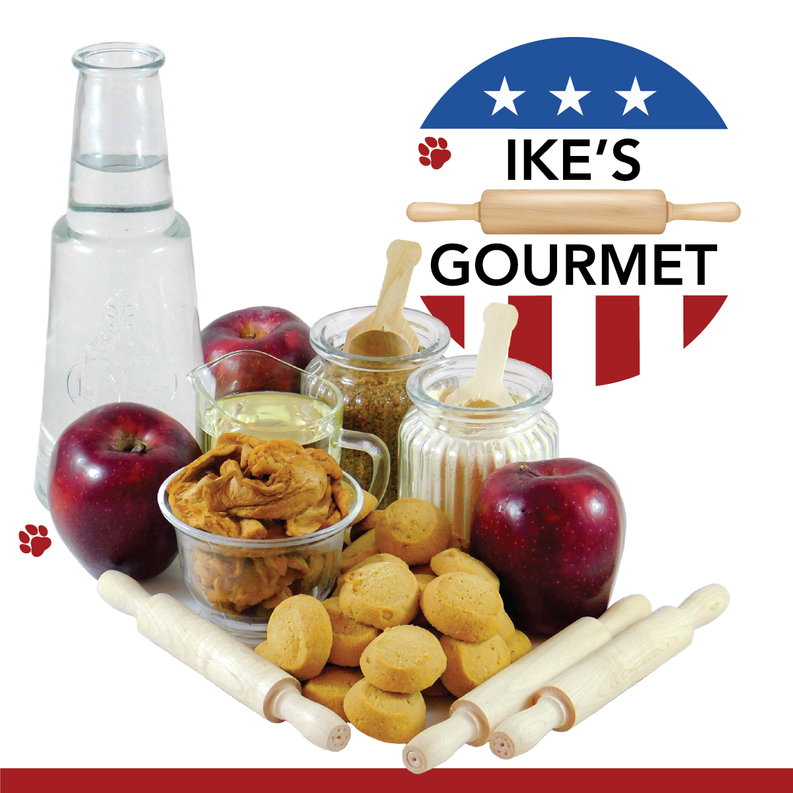 Ike's Gourmet Apple Pie Dog Treat Cookies - Real Fruit Shortbread Cookies Vegan and All-Natural Grain and Gluten Free Made in USA