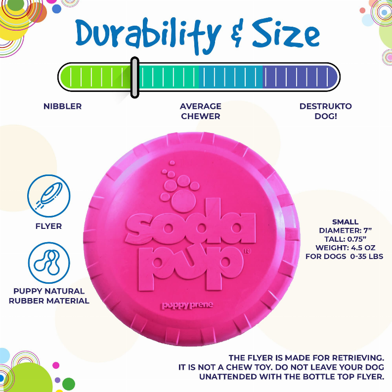 SP Puppy Bottle Top Flyer Durable Rubber Retrieving Frisbee for Puppies