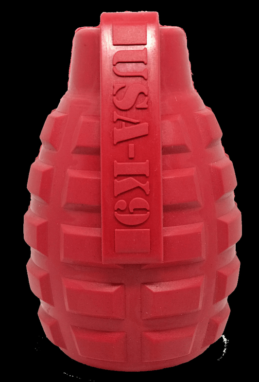 USA-K9 Grenade Durable Rubber Chew Toy & Treat Dispenser