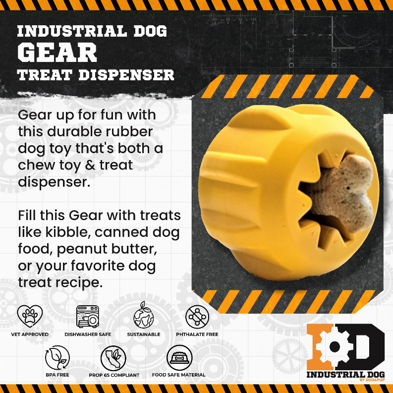 ID Gear Treat Pocket Durable Rubber Treat Holder and Chew Toy