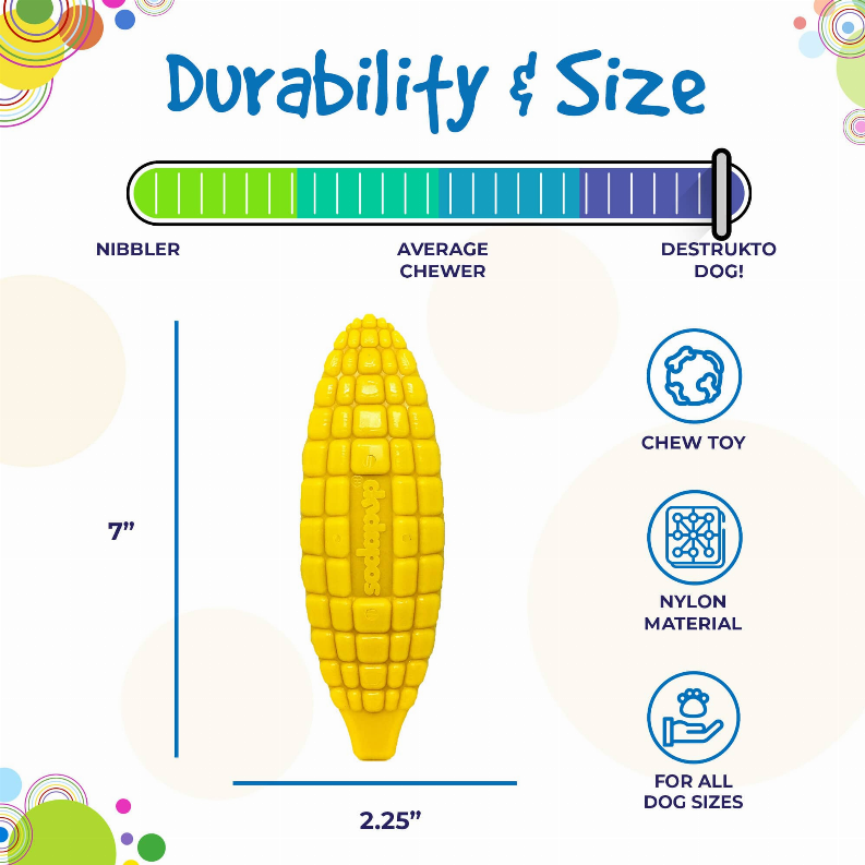 SP Corn on the Cob Ultra Durable Nylon Dog Chew Toy for Aggressive Chewers
