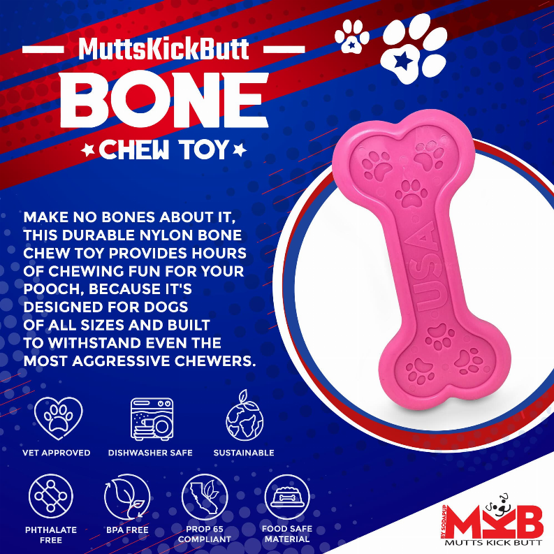 MKB Bone Ultra Durable Nylon Dog Chew Toy for Aggressive Chewers