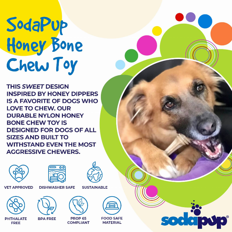 SP Honey Bone Ultra Durable Nylon Dog Chew Toy for Aggressive Chewers
