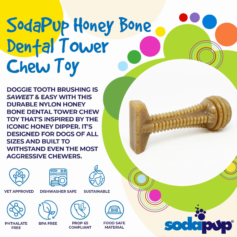 SP Honey Bone  Dental Tower Ultra Durable Nylon Dog Chew Toy for Aggressive Chewers