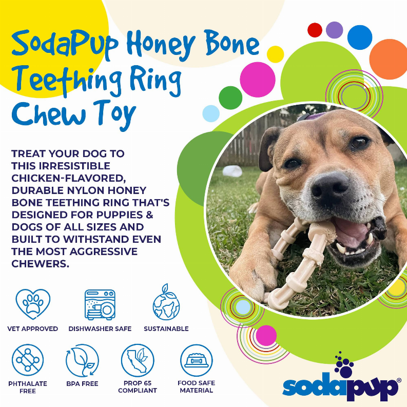 SP Honey Bone Chicken Flavored Teething Ring for Aggressive Chewers
