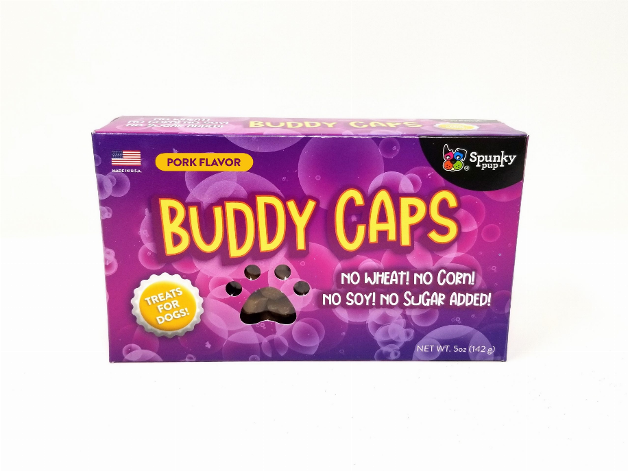 Buddy Caps Dog Treats, Pork Flavor, 5 oz